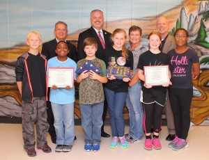 Rep. Gravley with the students from Union Elementary.  